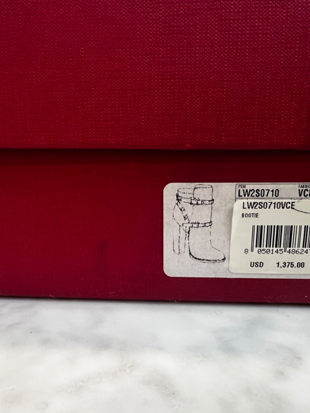 Used Valentino Rockstud bootie/wine/ size 38 1/2, heel 100m - Picture 6 of 6